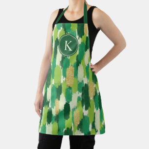 Abstrakte Pinselstriche, Muster Monogram Schürze
