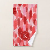 Abstrakte Pinselstriche Muster Monogramm Badhandtuch Set (Handtuch)