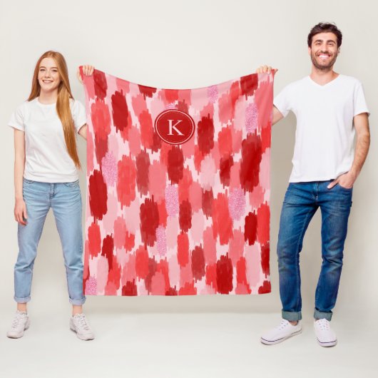 Abstrakte Pinselstriche Muster Monogramm Fleecedecke (Beispiel)