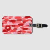 Abstrakte Pinselstriche Muster Monogramm Gepäckanhänger (Vorderseite (Horizontal))