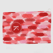 Abstrakte Pinselstriche Muster Monogramm Golfhandtuch (Horizontal)