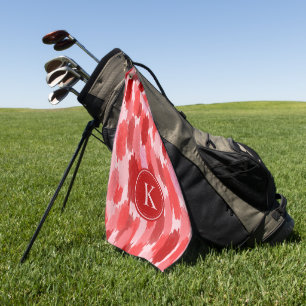 Abstrakte Pinselstriche Muster Monogramm Golfhandtuch