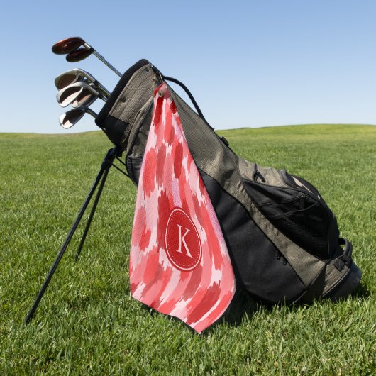 Abstrakte Pinselstriche Muster Monogramm Golfhandtuch (Gras)