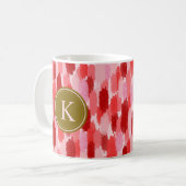 Abstrakte Pinselstriche Muster Monogramm Kaffeetasse (Vorderseite Links)