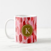 Abstrakte Pinselstriche Muster Monogramm Kaffeetasse (Links)
