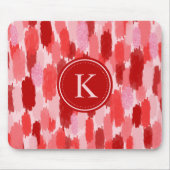 Abstrakte Pinselstriche Muster Monogramm Mousepad (Vorne)