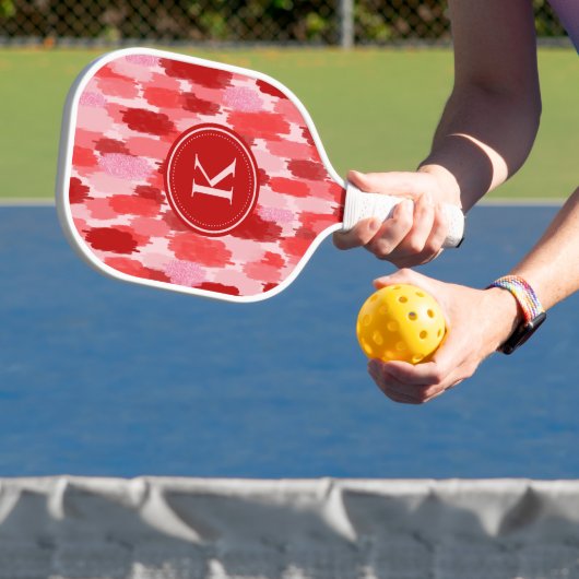 Abstrakte Pinselstriche Muster Monogramm Pickleball Schläger (InSitu)
