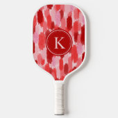 Abstrakte Pinselstriche Muster Monogramm Pickleball Schläger (Vorderseite)