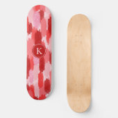 Abstrakte Pinselstriche Muster Monogramm Skateboard (Vorderseite)