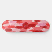 Abstrakte Pinselstriche Muster Monogramm Skateboard (Horizontal)