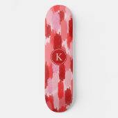 Abstrakte Pinselstriche Muster Monogramm Skateboard (Vorderseite)