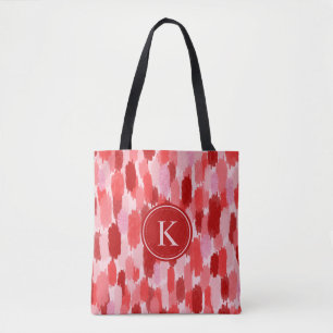 Abstrakte Pinselstriche Muster Monogramm Tasche