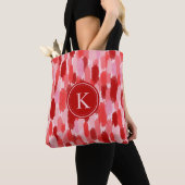 Abstrakte Pinselstriche Muster Monogramm Tasche (Von Nahem)