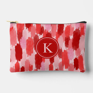 Abstrakte Pinselstriche Muster Monogramm Zubehörtasche