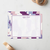 Abstrakte Pinselstriche Personalisiert Stationieru Mitteilungskarte (Vorderseite/Rückseite Beispiel)