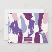 Abstrakte Pinselstriche Personalisiert Stationieru Mitteilungskarte (Rückseite)