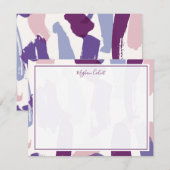 Abstrakte Pinselstriche Personalisiert Stationieru Mitteilungskarte (Vorne/Hinten)