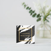 Abstrakte Pinselstriche Quadratische Visitenkarte (Stehend Vorderseite)