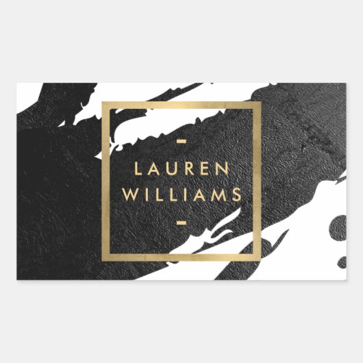 Abstrakte Pinselstriche Rechteckiger Aufkleber (Vorderseite)