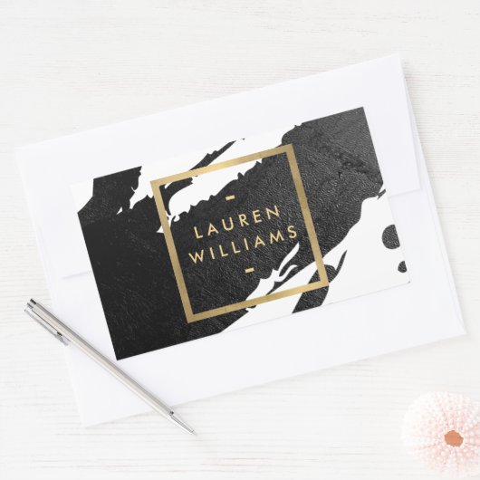 Abstrakte Pinselstriche Rechteckiger Aufkleber (Umschlag)