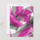 Abstrakte Pinselstriche, rosa, schwarz Einladung (Rückseite)