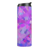 Abstrakte Pinselstriche Rosa Violett Thermosbecher (Nach links gedreht)
