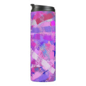 Abstrakte Pinselstriche Rosa Violett Thermosbecher (Nach rechts gedreht)
