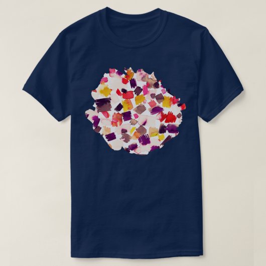 Abstrakte Pinselstriche rot T-Shirt (Design vorne)