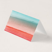 Abstrakte Pinselstriche Rot Türkis Visitenkarten (Rückseite)