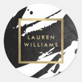 Abstrakte Pinselstriche Runder Aufkleber (Vorderseite)