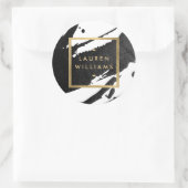 Abstrakte Pinselstriche Runder Aufkleber (Tasche)