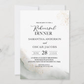 Abstrakte Pinselstriche und goldfarbene Pinselstri Einladung (Vorderseite)