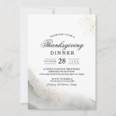 Abstrakte Pinselstriche und goldfarbene Pinselstri Einladung (Vorderseite)