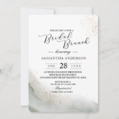 Abstrakte Pinselstriche und goldfarbene Pinselstri Einladung (Vorderseite)