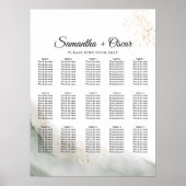 Abstrakte Pinselstriche und goldfarbene Pinselstri Poster (Vorne)