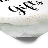 Abstrakte Pinselstriche und goldfarbene Pinselstri Poster (Ecke)