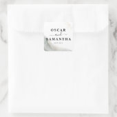 Abstrakte Pinselstriche und goldfarbene Pinselstri Quadratischer Aufkleber (Tasche)