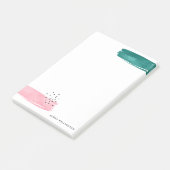 Abstrakte Pinselstriche und grüne Pinselstriche Pe Post-it Klebezettel (angewinkelt)