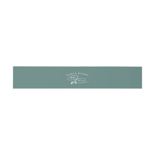 Abstrakte Pinselstriche Wedding We Do Aquamarin D8 Einladungsbanderole (Flach)