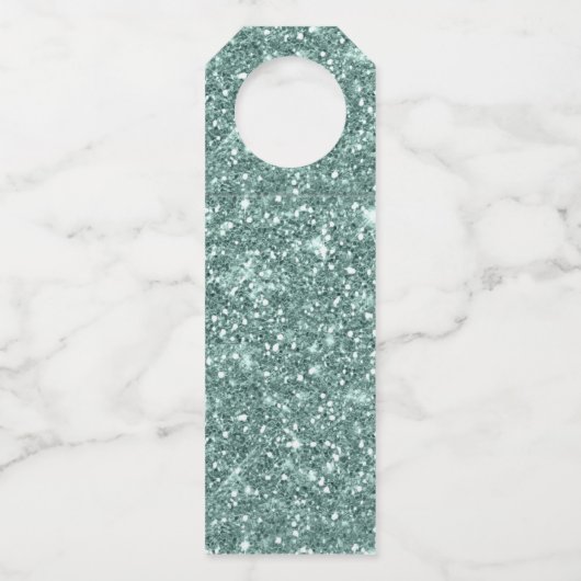 Abstrakte Pinselstriche Wir danken Ihnen Aquamarin Flaschenanhänger (Rückseite)