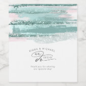 Abstrakte Pinselstriche Wir danken Ihnen Aquamarin Weinetikett (Einzelnes Label)