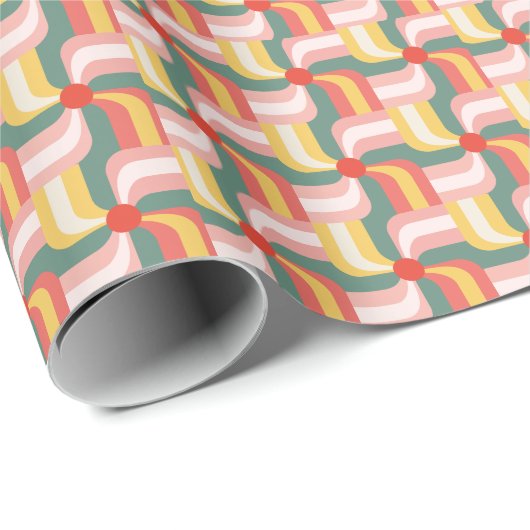 Abstrakte Pinwheels Geschenkpapier (Rolleneckpunkt)