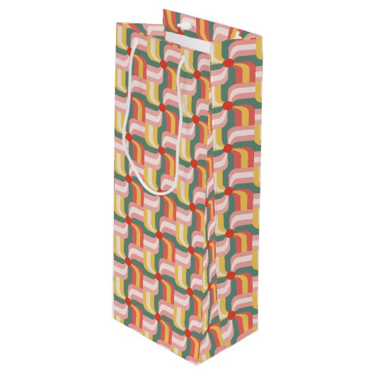 Abstrakte Pinwheels Geschenktüte Für Weinflaschen (Vorderseite Schrägansicht)