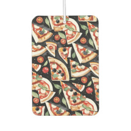 Abstrakte Pizzaslics auf schwarzem Hintergrund Autolufterfrischer