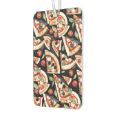 Abstrakte Pizzaslics auf schwarzem Hintergrund Autolufterfrischer (Links)