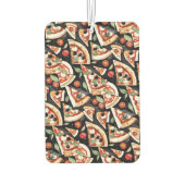 Abstrakte Pizzaslics auf schwarzem Hintergrund Autolufterfrischer (Rückseite)