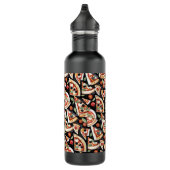 Abstrakte Pizzaslics auf schwarzem Hintergrund Edelstahlflasche (Rechts)