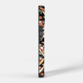 Abstrakte Pizzaslics auf schwarzem Hintergrund iPhone Hülle (Rechte Seite)