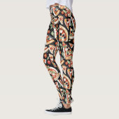 Abstrakte Pizzaslics auf schwarzem Hintergrund Leggings (Links)