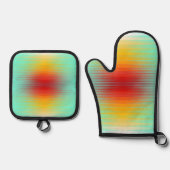 Abstrakte Plasma-Feldfarben für die Wiedereinführu Ofenhandschuh & Topflappen-Set (Vorderseite)